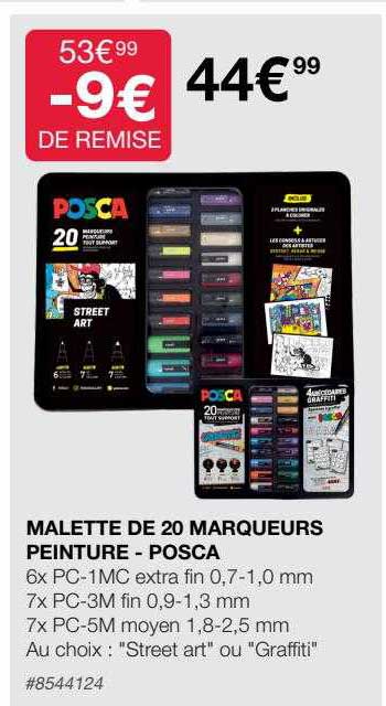 malette de 20 marqueurs peinture - posca