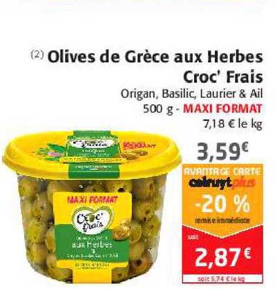 olives de grèce aux herbes croc' frais