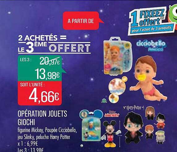 opération jouets giochi 2 achetés = le 3 ème offert