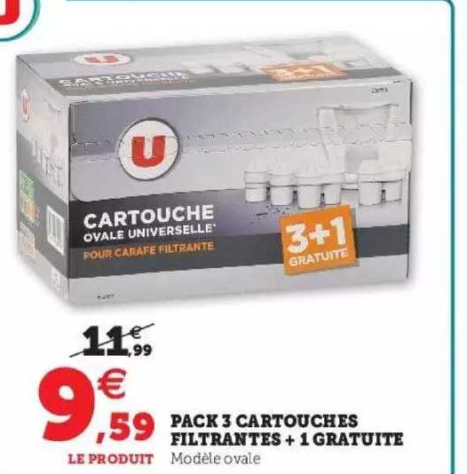 pack 3 cartouches filtrantes + 1 gratuite