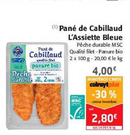 pané de cabillaud l'assiette bleue