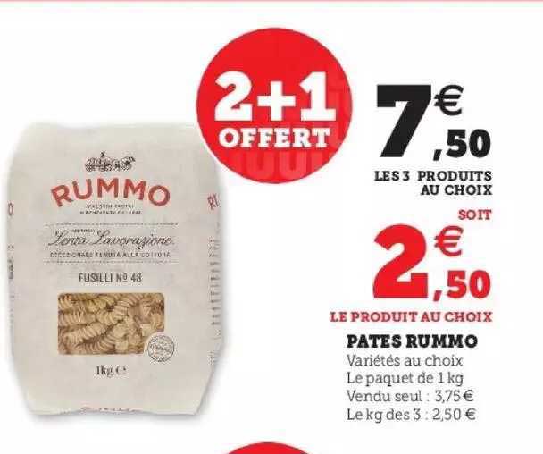 Pates Rummo 2+1 Offert