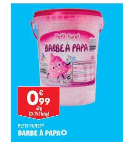petit furet barbe à papa