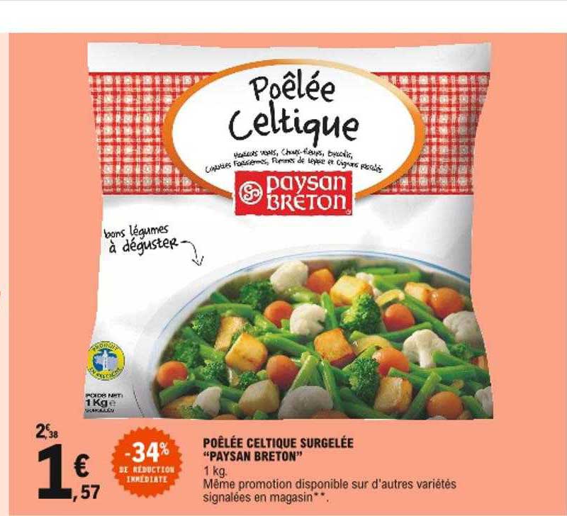 poêlée celtique surgelée "paysan breton" -34% de réduction immédiate