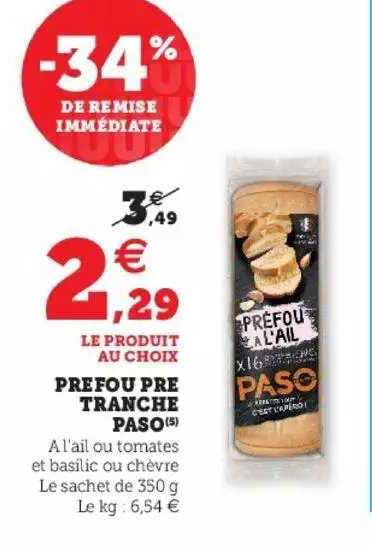 préfou pré tranche paso -34% de remise immédiate