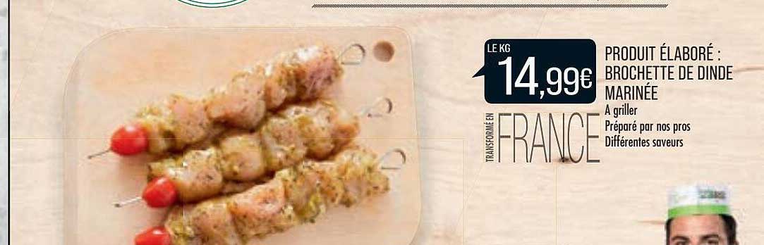 produit élaboré brochette de dinde marinée