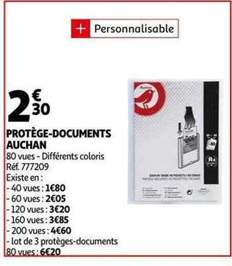 protège-documents auchan
