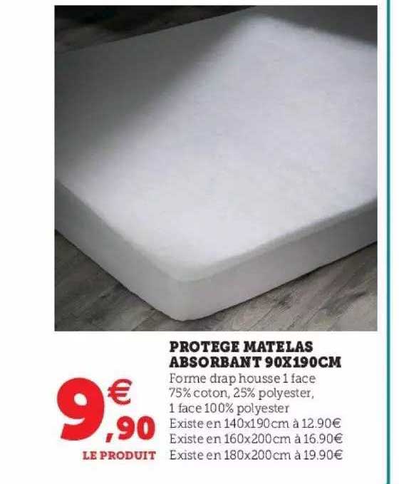 protège matelas absorbant 90x190cm