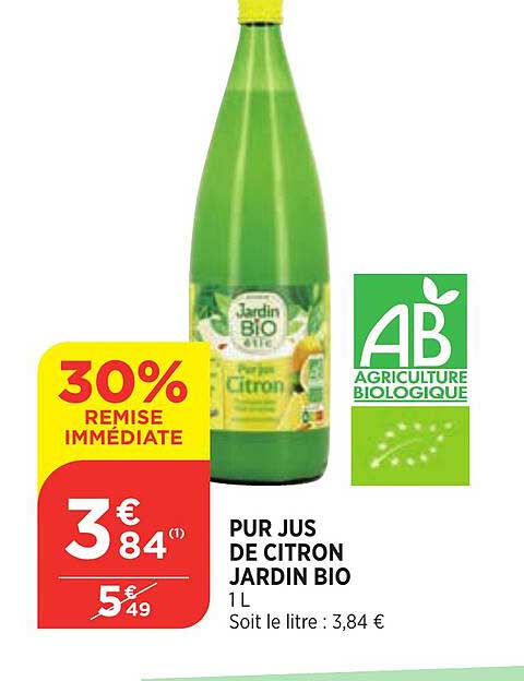 Pur Jus De Citron Jardin Bio 30% Remise Immédiate