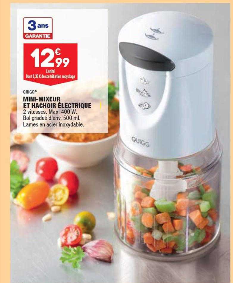 Quigg Mini-mixeur Et Hachoir électrique