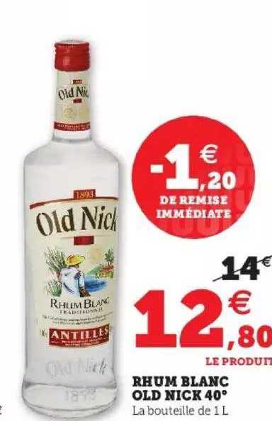 rhum blanc old nick 40°