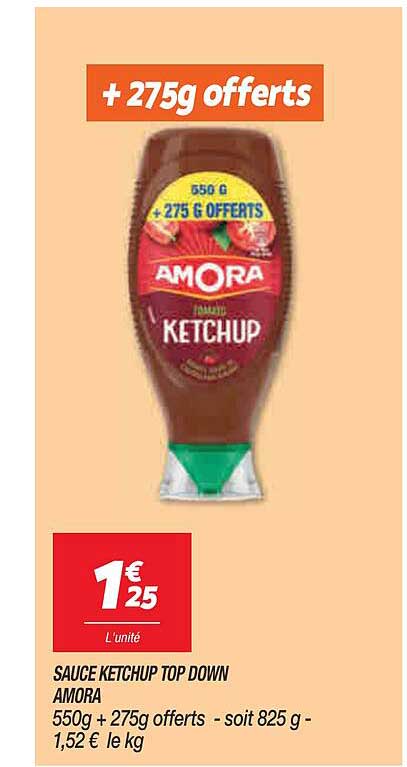 sauce ketchup top down amora