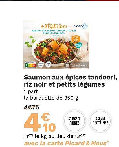 Saumon Aux épices Tandoori Riz Noir Et Petits Légumes
