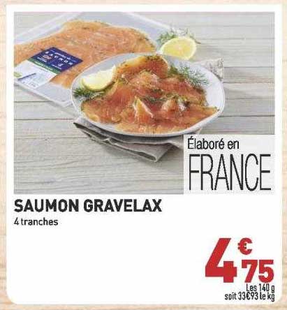 saumon gravelax 4 tranches