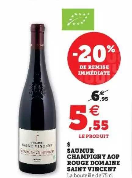 saumur champigny aop rouge domaine saint vincent -20% de remise immédiate