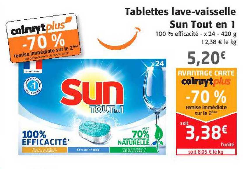 tablettes lave-vaisselle sun tout en 1