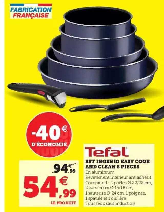 tefal set ingenio easy cook and clean 8 pieces