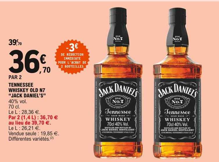 tennessee whiskey old n7 "jack daniel's"