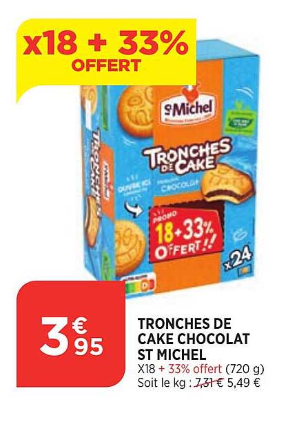 Tronches De Cake Chocolat St Michel