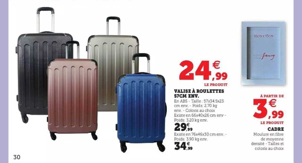 valise à roulettes 57cm env cadre