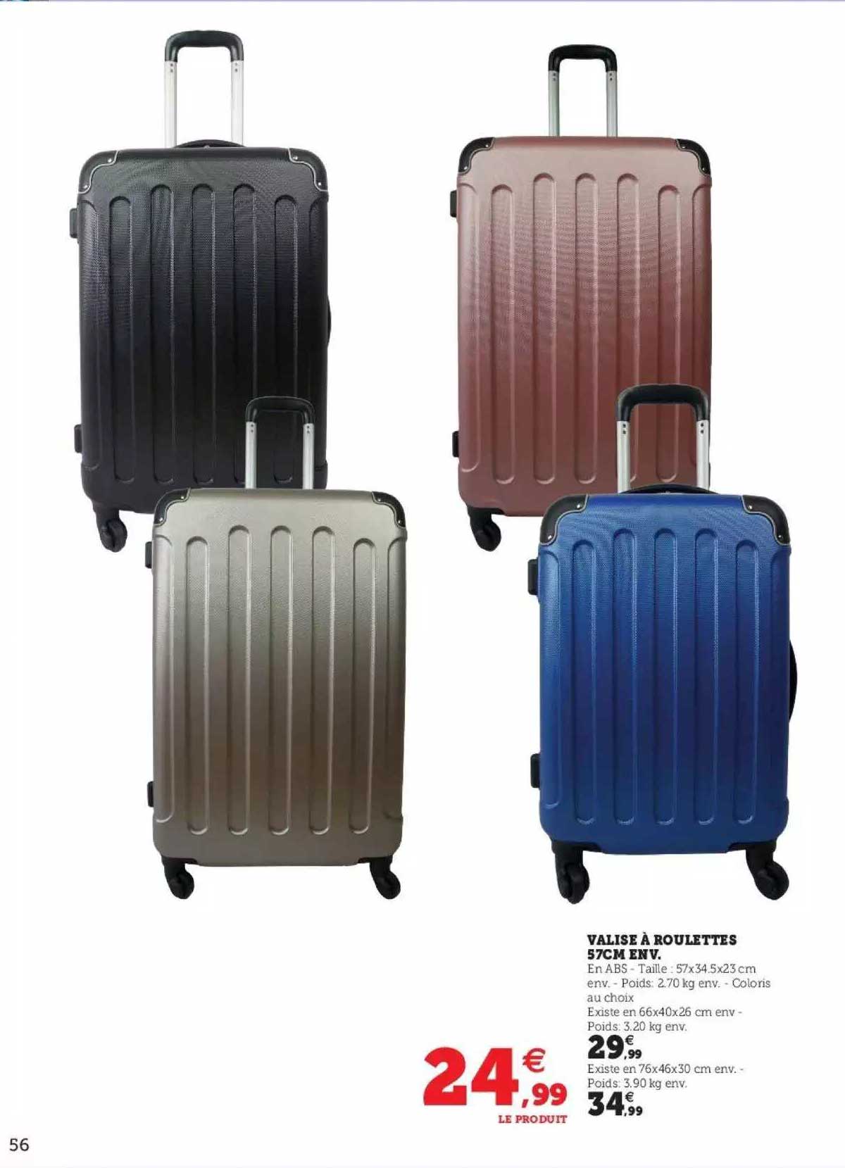 Valise à Roulettes 57cm Env