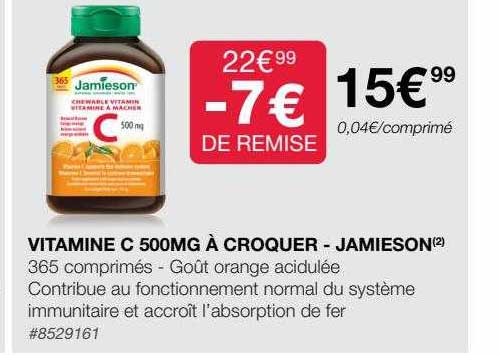 vitamine c 500mg à croquer - jamieson
