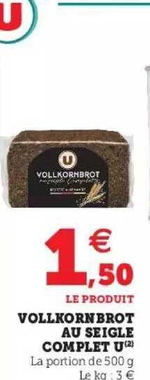 vollkornbrot au seigle complet u