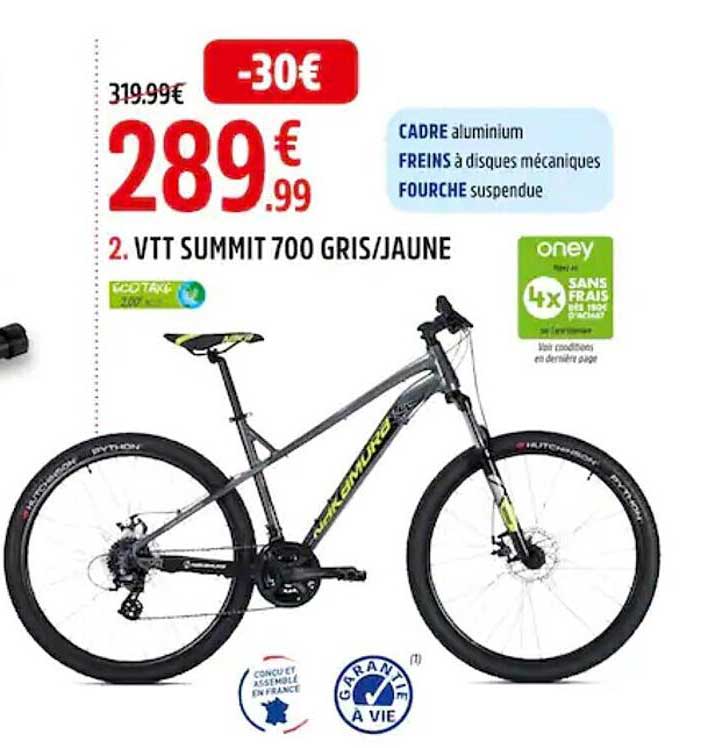 vtt summit 700 gris jaune