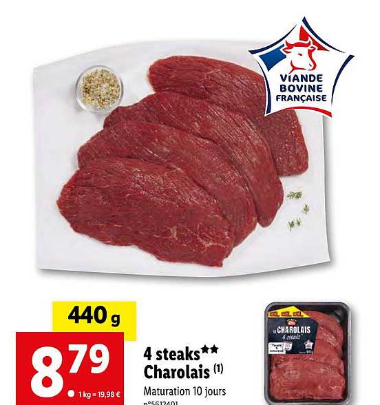 4 Steaks**charolais