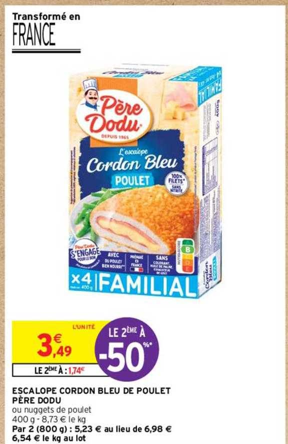 escalope cordon bleu de poulet père dodu