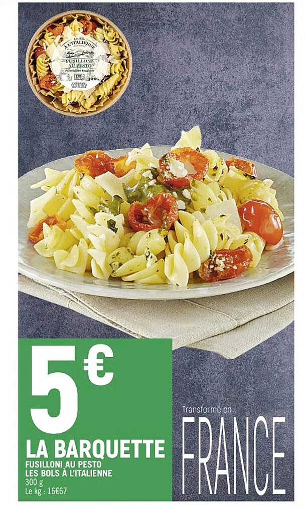 fusilloni au pesto les bols à l'italienne