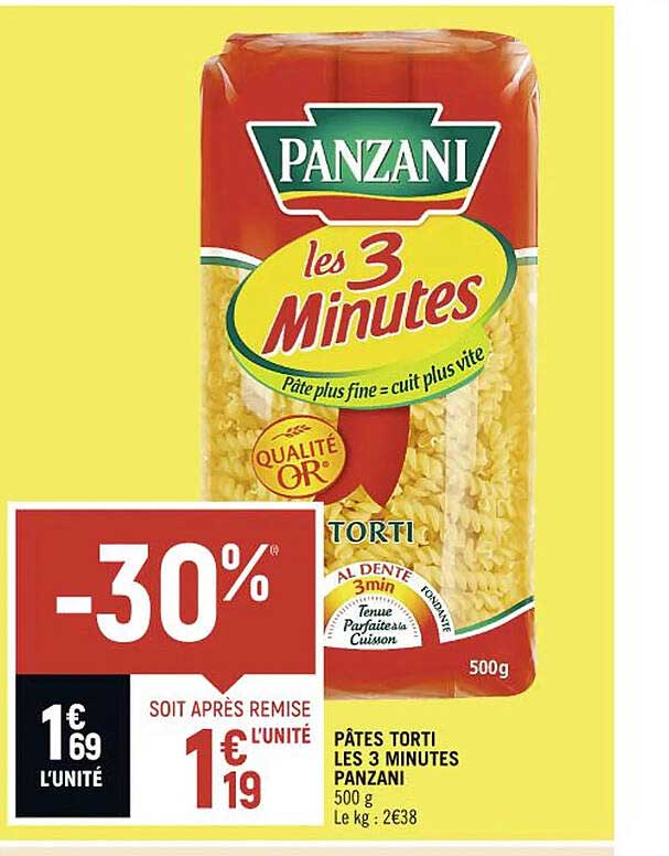 Pâtes Torti Les 3 Minutes Panzani