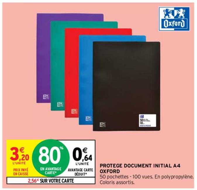 protège document initial A4 oxford
