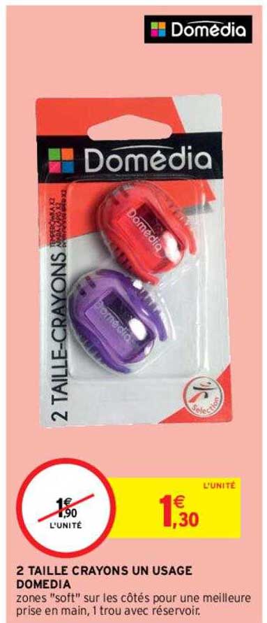 2 taille crayons un usage domedia
