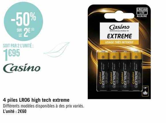 4 Piles Lr06 High Tech Extrême Casino