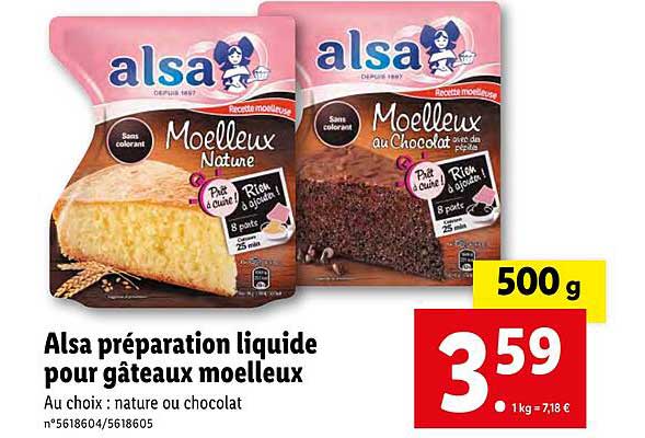 Alsa Préparation Liquide Pour Gâteaux Moelleux