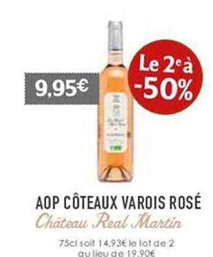 aop côteaux varois rosé château real martin
