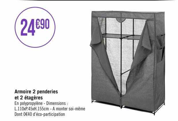 Armoire 2 Penderies Et 2 étagères