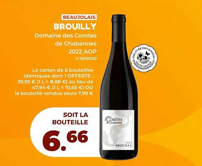 beaujolais brouilly domaine des comtes de chabannes 2022 aop