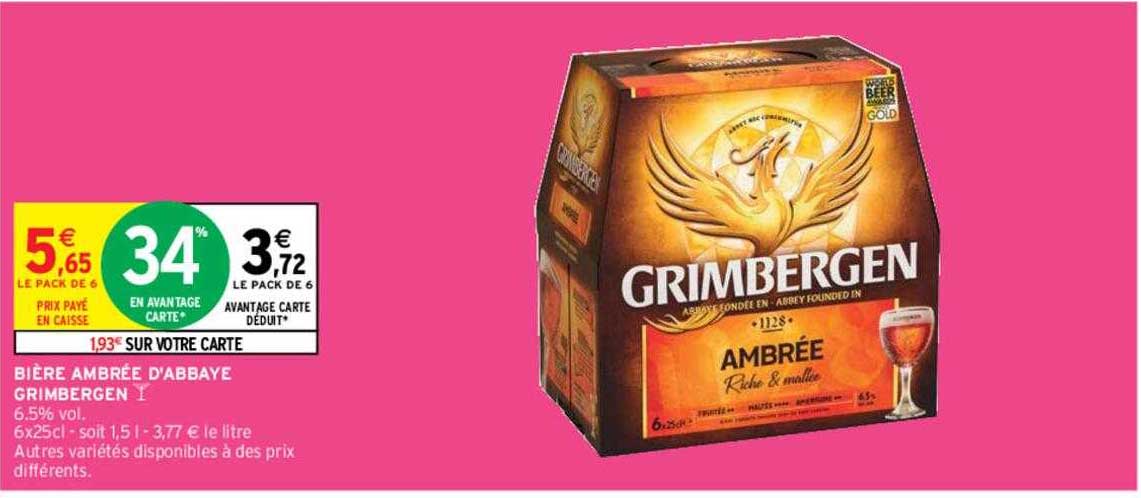 bière ambrée d'abbay grimbergen
