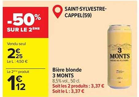 bière blonde 3 monts