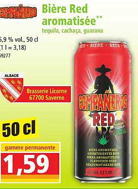 bière red aromatisée tequila, cachaça, guarana