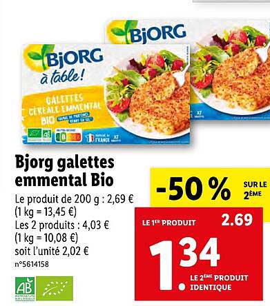 Bjorg Galettes Emmental Bio