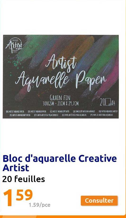 bloc d'aquarelle créative artist