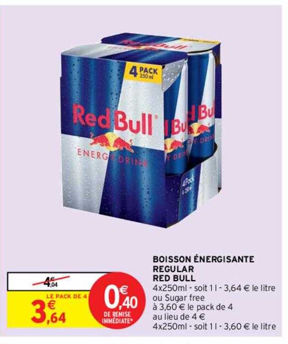 boisson énergisante regular red bull