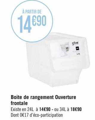 boîte de rangement ouverture frontale