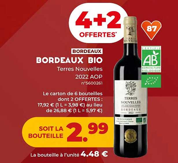 bordeaux bio terres nouvelles 2022 aop