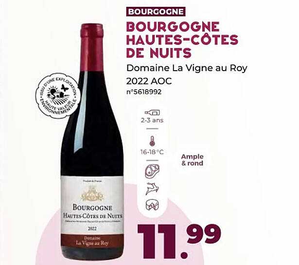 bourgogne hautes-côtes de nuits domaine la vigne au roy 2022 aoc
