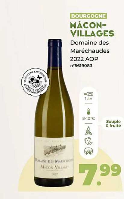 bourgogne mâcon-village domaine des maréchaudes 2022 aop