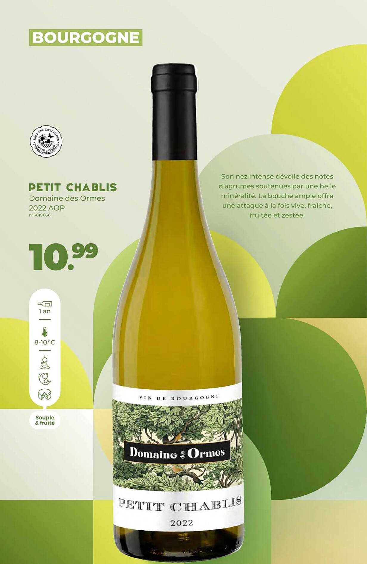 bourgogne petit chablis domaine des ormes 2022 aop